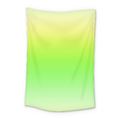Lemon Yellow And Lime Green Gradient Ombre Color Small Tapestry by SpinnyChairDesigns