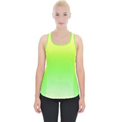 Lemon Yellow And Lime Green Gradient Ombre Color Piece Up Tank Top by SpinnyChairDesigns