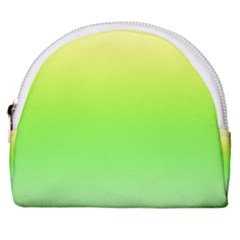 Lemon Yellow And Lime Green Gradient Ombre Color Horseshoe Style Canvas Pouch by SpinnyChairDesigns