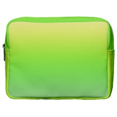 Lemon Yellow And Lime Green Gradient Ombre Color Make Up Pouch (large) by SpinnyChairDesigns