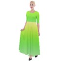 Lemon Yellow and Lime Green Gradient Ombre Color Half Sleeves Maxi Dress View1