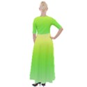 Lemon Yellow and Lime Green Gradient Ombre Color Half Sleeves Maxi Dress View2