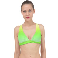 Lemon Yellow And Lime Green Gradient Ombre Color Classic Banded Bikini Top by SpinnyChairDesigns