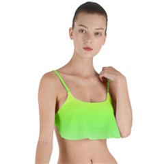 Lemon Yellow And Lime Green Gradient Ombre Color Layered Top Bikini Top  by SpinnyChairDesigns