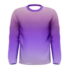 Plum And Violet Purple Gradient Ombre Color Men s Long Sleeve Tee by SpinnyChairDesigns
