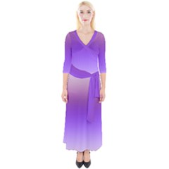 Plum And Violet Purple Gradient Ombre Color Quarter Sleeve Wrap Maxi Dress by SpinnyChairDesigns