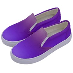 Plum And Violet Purple Gradient Ombre Color Kids  Canvas Slip Ons by SpinnyChairDesigns