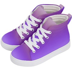 Plum And Violet Purple Gradient Ombre Color Kids  Hi-top Skate Sneakers by SpinnyChairDesigns