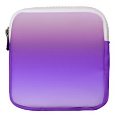 Plum And Violet Purple Gradient Ombre Color Mini Square Pouch by SpinnyChairDesigns