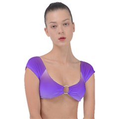 Plum And Violet Purple Gradient Ombre Color Cap Sleeve Ring Bikini Top by SpinnyChairDesigns