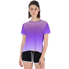 Plum And Violet Purple Gradient Ombre Color Open Back Sport Tee by SpinnyChairDesigns