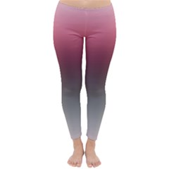 Blush Pink And Grey Gradient Ombre Color Classic Winter Leggings