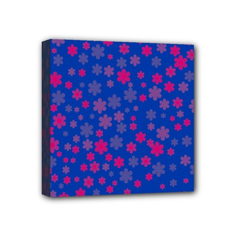 Bisexual Pride Tiny Scattered Flowers Pattern Mini Canvas 4  X 4  (stretched)