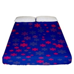 Bisexual Pride Tiny Scattered Flowers Pattern Fitted Sheet (king Size) by VernenInk