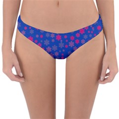 Bisexual Pride Tiny Scattered Flowers Pattern Reversible Hipster Bikini Bottoms by VernenInk