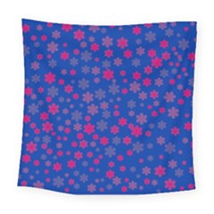 Bisexual Pride Tiny Scattered Flowers Pattern Square Tapestry (large) by VernenInk