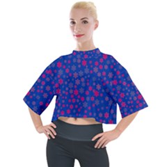 Bisexual Pride Tiny Scattered Flowers Pattern Mock Neck Tee by VernenInk