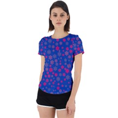 Bisexual Pride Tiny Scattered Flowers Pattern Back Cut Out Sport Tee by VernenInk