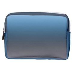 Sky Blue And Grey Color Gradient Ombre Make Up Pouch (medium) by SpinnyChairDesigns