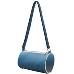 Sky Blue And Grey Color Gradient Ombre Mini Cylinder Bag by SpinnyChairDesigns