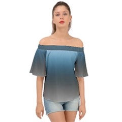 Sky Blue And Grey Color Gradient Ombre Off Shoulder Short Sleeve Top by SpinnyChairDesigns