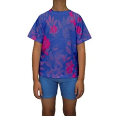 Bi Floral-pattern-background-1308 Kids  Short Sleeve Swimwear