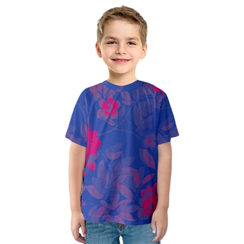 Bi Floral-pattern-background-1308 Kids  Sport Mesh Tee by VernenInk