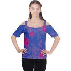 Bi Floral-pattern-background-1308 Cutout Shoulder Tee