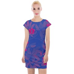 Bi Floral-pattern-background-1308 Cap Sleeve Bodycon Dress