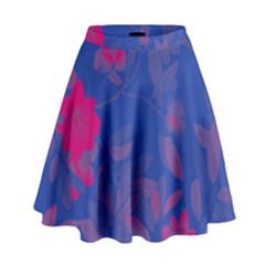 Bi Floral-pattern-background-1308 High Waist Skirt by VernenInk