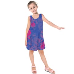 Bi Floral-pattern-background-1308 Kids  Sleeveless Dress