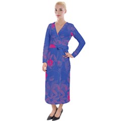 Bi Floral-pattern-background-1308 Velvet Maxi Wrap Dress