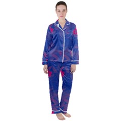 Bi Floral-pattern-background-1308 Satin Long Sleeve Pyjamas Set