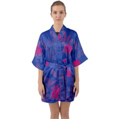 Bi Floral-pattern-background-1308 Half Sleeve Satin Kimono 