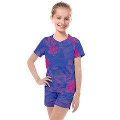 Bi Floral-pattern-background-1308 Kids  Mesh Tee and Shorts Set