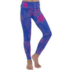 Bi Floral-pattern-background-1308 Kids  Lightweight Velour Classic Yoga Leggings