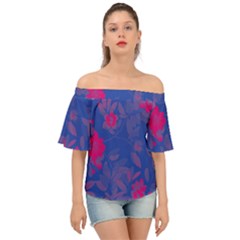 Bi Floral-pattern-background-1308 Off Shoulder Short Sleeve Top