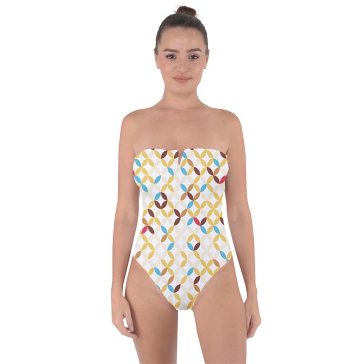 Tekstura-seamless-retro-pattern Tie Back One Piece Swimsuit