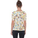 Tekstura-seamless-retro-pattern Shoulder Cut Out Short Sleeve Top View2