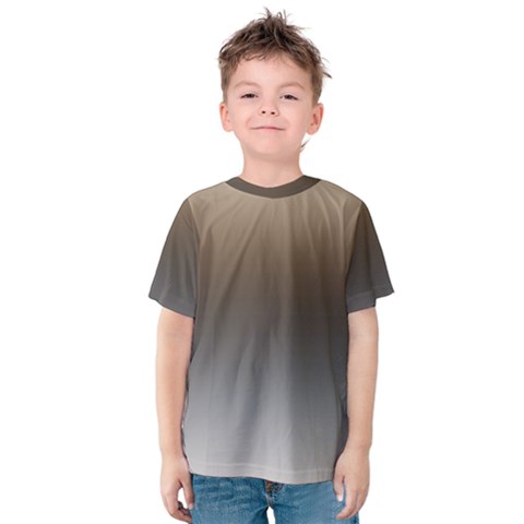 Brown And Grey Gradient Ombre Color Kids  Cotton Tee by SpinnyChairDesigns