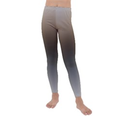 Brown And Grey Gradient Ombre Color Kids  Lightweight Velour Leggings