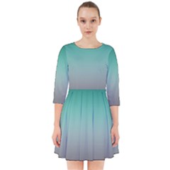 Teal Green And Grey Gradient Ombre Color Smock Dress by SpinnyChairDesigns