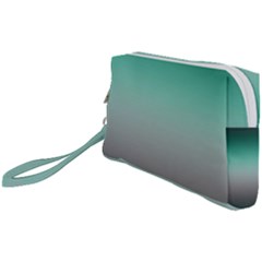 Teal Green And Grey Gradient Ombre Color Wristlet Pouch Bag (small) by SpinnyChairDesigns