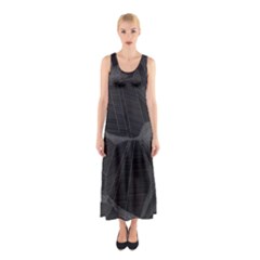 Black Tourmaline Stone Geometric Pattern Sleeveless Maxi Dress by SpinnyChairDesigns