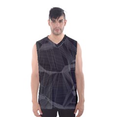 Black Tourmaline Stone Geometric Pattern Men s Basketball Tank Top by SpinnyChairDesigns