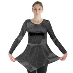 Black Tourmaline Stone Geometric Pattern Long Sleeve Tunic  by SpinnyChairDesigns