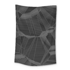 Black Tourmaline Stone Geometric Pattern Small Tapestry by SpinnyChairDesigns