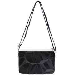 Black Tourmaline Stone Geometric Pattern Double Gusset Crossbody Bag