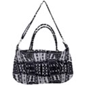 Abstract Black and White Stripes Checkered Pattern Removal Strap Handbag View1