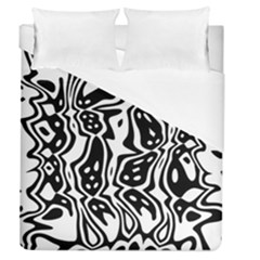 Black And White Abstract Stripe Pattern Duvet Cover (queen Size) by SpinnyChairDesigns